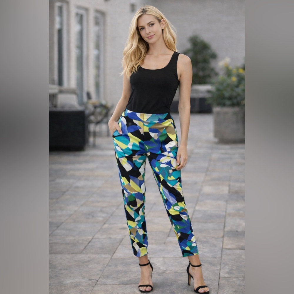 NWT Joseph Ribkoff Geo Print Slim Ankle Pants – Made in Canada